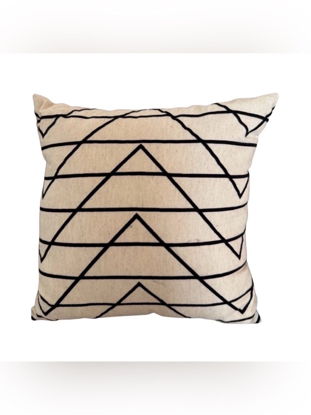 NWOT Kas Room Geometric Black and Cream Throw Pillow